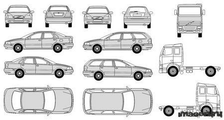 Автомобили Вольво в векторном формате