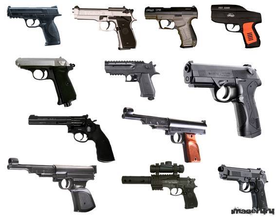 Оружие: пистолеты, автоматы, пулеметы