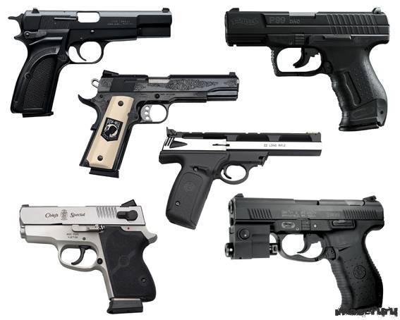 Оружие: пистолеты, автоматы, пулеметы