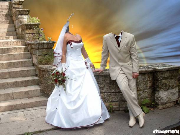 Жених и невеста - шаблон для фотошопа