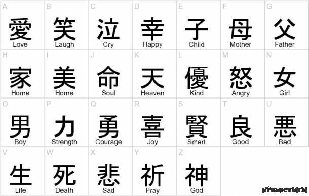 Шрифт японские иероглифы